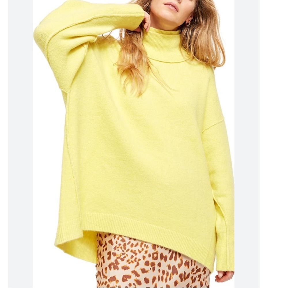 Free People Afterglow Mock Neck Oversized Sweater